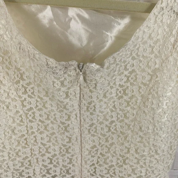 Everleigh Sleeveless Cream Lace Dress with Black Lace Accents, XS - Picture 5 of 9